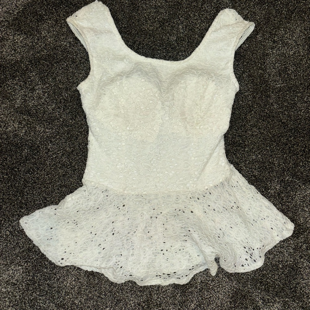 Eyelet peplum tank
